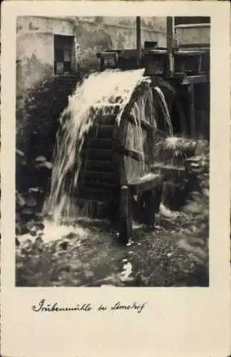 Ak Limsdorf Storkow in der Mark, Grubenmühle, Wassermühle