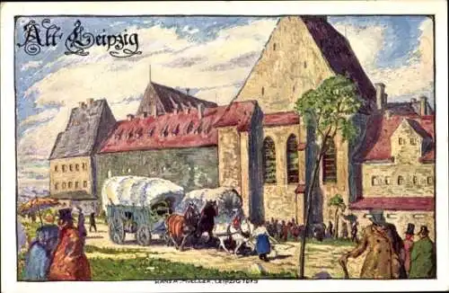 Ganzsachen Künstler Ak Leipzig in Sachsen, Baufachausstellung 1913, Paulinum, Grimmaisches Tor