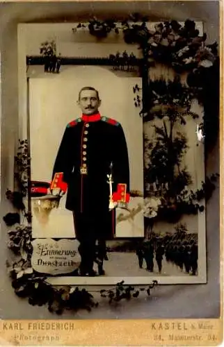 Kabinett Foto Mainz Kastel Wiesbaden in Hessen, Deutscher Soldat in Uniform