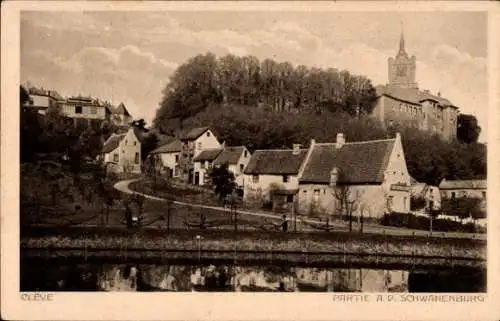 Ak Kleve am Niederrhein, Teilansicht, Schwanenburg