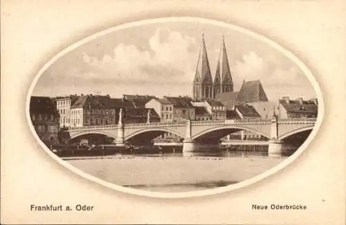 Passepartout Ak Frankfurt an der Oder, Neue Oderbrücke