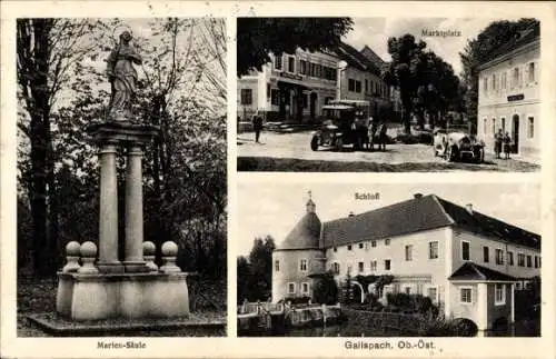 Ak Gallspach in Oberösterreich, Marktplatz, Schloss, Marien Säule