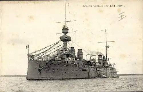 Ak Französisches Kriegsschiff, Croiseur Cuirassé Jules Ferry
