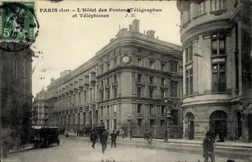 Ak Paris I Louvre, Hotel des Postes Telegraphes