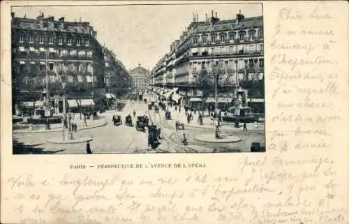 Ak Paris, Perspektive der Avenue de L'Opéra