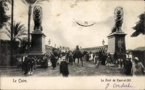 Ak Cairo Kairo Ägypten, Die Kasr-el-Nil-Brücke