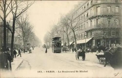 Ak Paris V., Boulevard Saint Michel