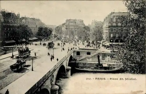 Ak Paris V, Place Saint Michel