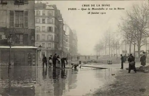 Ak Paris V, Quai de Montebello und Rue de Bièvre, 1910