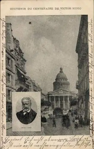 Ak Paris V, Pantheon, Porträt von Victor Hugo