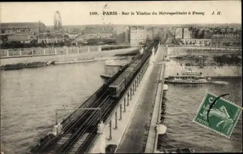 Ak Paris XVIe Passy, Metropolitan-Viadukt