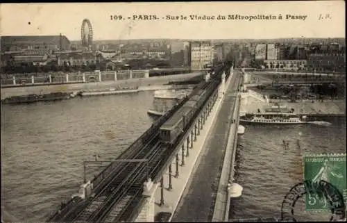 Ak Paris XVI. Stadtteil Passy, Auf dem Metropolitain-Viadukt in Passy