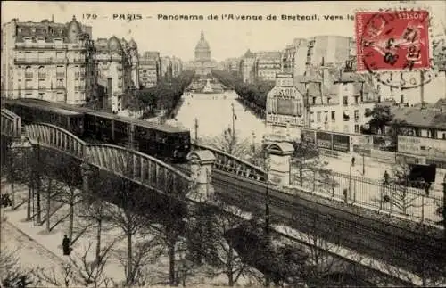Ak Paris, Panorama der Avenue de Breteuil, gegenüber den Invaliden