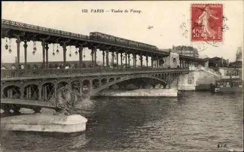 Ak Paris XVIe Passy, Passy-Viadukt, The Metropolitan und der Kanal