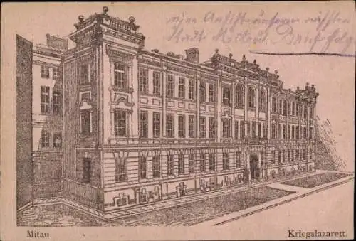 Ak Jelgava Mitau Lettland, Kriegslazarett, I. WK