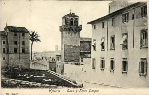 Ak Roma Rom Lazio, Casa e Torre Borgia