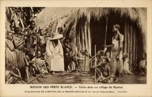 Ak Nyanza Kenia, Mission der Weißen Väter, Besuch im Dorf, Priester, Ureinwohner