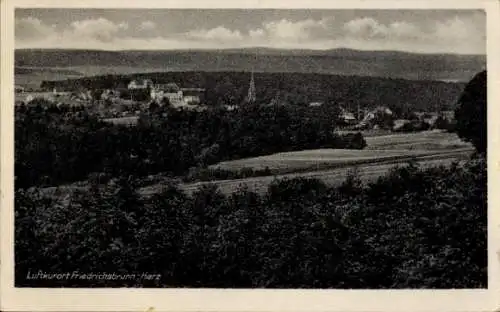 Ak Friedrichsbrunn Thale im Harz, Stadtpanorama, Glockenturm