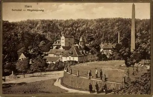 Ak Mägdesprung Harzgerode am Harz, Bahnhofswirtschaft