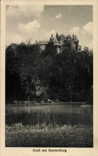 Ak Rammelburg Mansfeld im Harzvorland, Blick zum Schloss