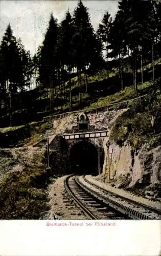 Ak Rübeland Oberharz am Brocken, Bismarck-Tunnel, Zahnradbahn