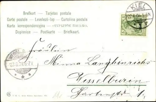 Ak Kiel, Markt, Marktstände, Passanten