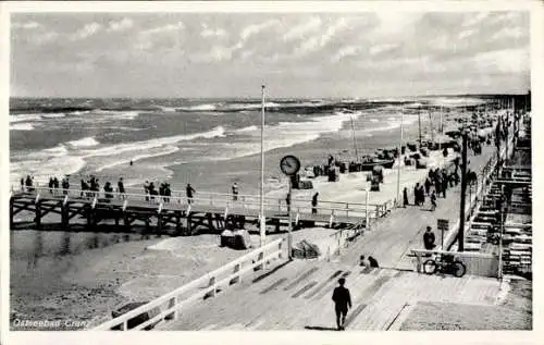 Ak Selenogradsk Ostseebad Cranz Ostpreußen, Strandpartie, Promenade