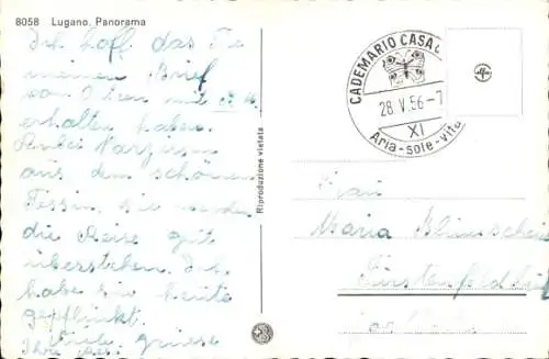 Ak Lugano Kanton Tessin Schweiz, Panorama