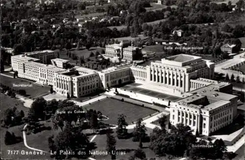 Ak Genève Genf Schweiz, Le Palais des Nations Unies, Salle du Conseil, des Assemblees, Bibliothek