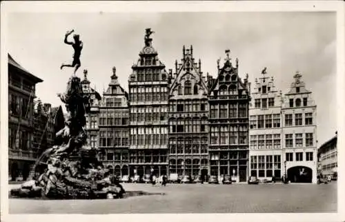Ak Anvers Antwerpen Flandern, Marktplatz mit Brabo Denkmal