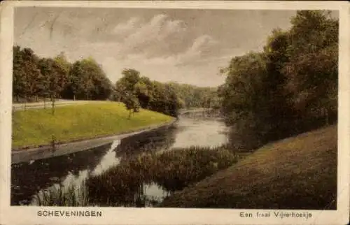 Ak Scheveningen Den Haag Südholland, Eine wunderschöne Teichecke