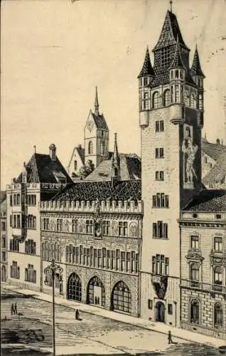 Ak Basel Bâle Stadt Schweiz, Rathaus
