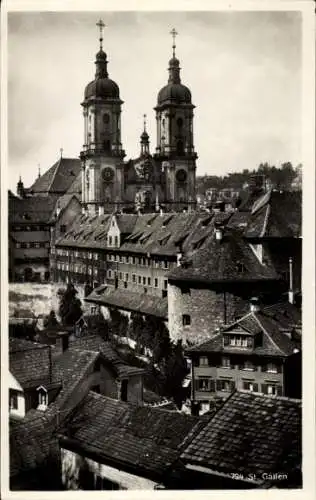 Ak Sankt Gallen Stadt Schweiz, Kathedrale, Stadt