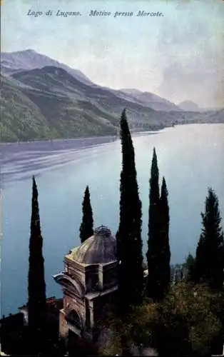 Ak Morcote Lago di Lugano Kanton Tessin, Teilansicht