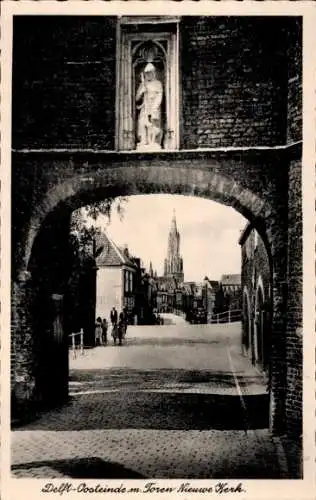 Ak Delft Südholland Niederlande, Oosteinde net Tower Nieuwe Kerk