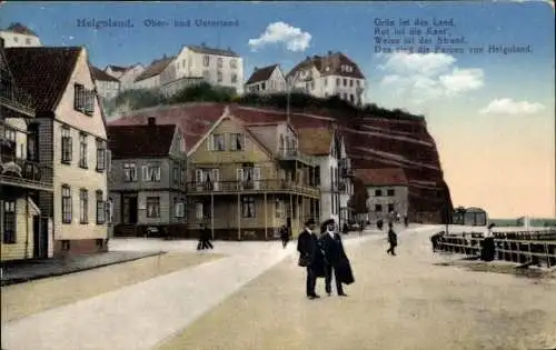 Ak Nordseeinsel Helgoland, Oberland und Unterland