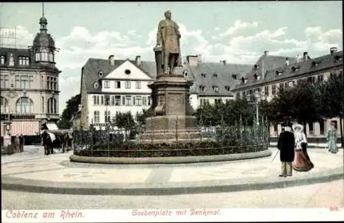 Ak Koblenz am Rhein, Goebenplatz, Denkmal