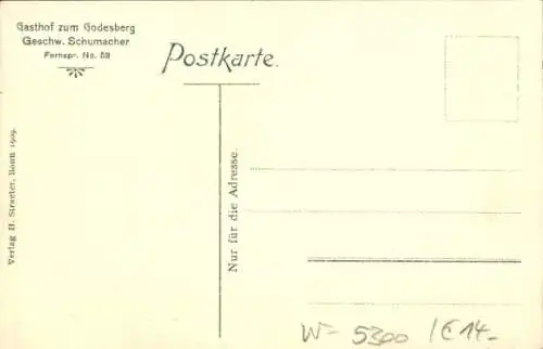 Ak Bad Godesberg Bonn am Rhein, Gasthof zum Godesberg, Geschw. Schumacher, Lindengarten