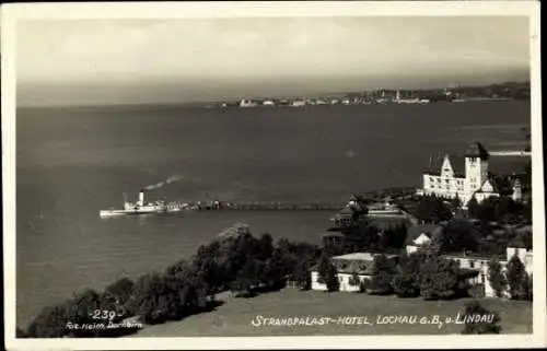 Foto Ak Lindau am Bodensee Schwaben, Strandpalast-Hotel, Lochau, Schiff