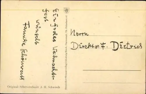 Scherenschnitt Künstler Ak Schwindt, A. M., Vögel, Ast, Knospen