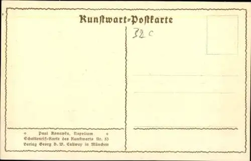 Scherenschnitt Künstler Ak Konewka, P., Napolium, Kinder, Hampelmann