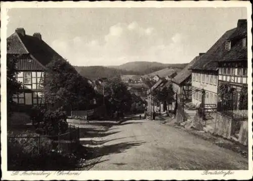 Ak Sankt Andreasberg Braunlage im Oberharz, Breitestraße, Fachwerkhäuser