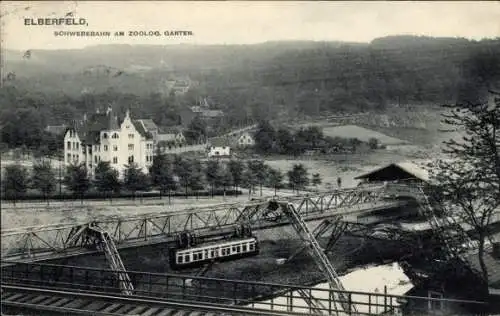 Ak Elberfeld Wuppertal, Schwebebahn, Zoologischer Garten