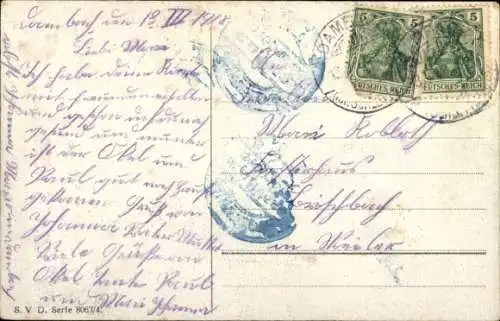 Ak Liebesglück, Soldatenliebe, Geschütz, Soldat mit Frau