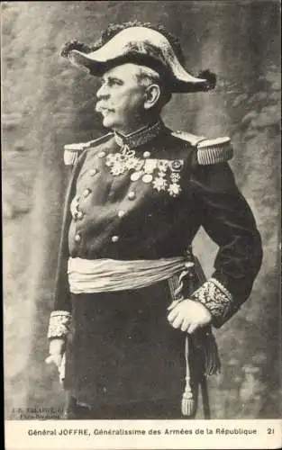 Ak Französischer General Joseph Joffre, Portrait, Uniform, Orden