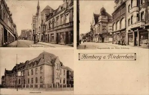 Ak Homberg Duisburg im Ruhrgebiet, Augustastraße, Hotel Erholung, Johannisstift