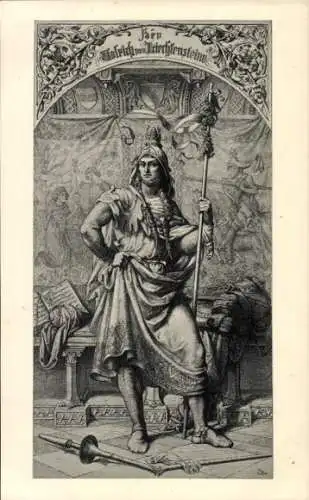 Ak Dichter Ulrich von Liechtenstein, Portrait