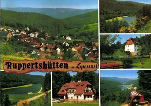 Ak Lohr am Main Unterfranken, Ruppertshütten, Panorama, Teilansichten