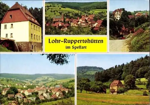 Ak Ruppertshütten Lohr am Main Spessart Unterfranken, Panorama, Teilansichten