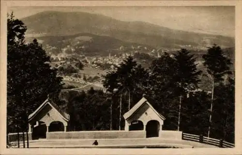 Ak Baden Baden am Schwarzwald, Aussichtsplatte der Merkurbahn